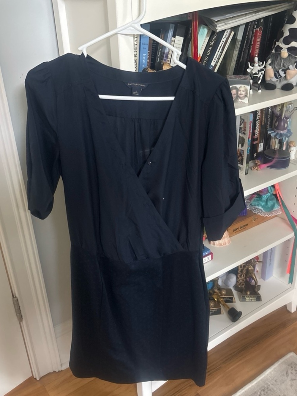 Banana Republic Black Wrap-Style Mini Dress